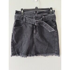 Guess Black Denim Belted Mini Skirt Women’s Size Medium‎ Y2k